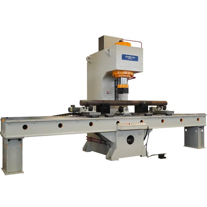 Round steel straightening and shaping C-type press